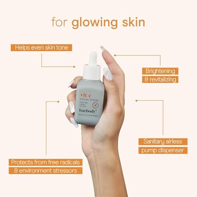 Baebody VITAMIN C SERUM WITH HYALURONIC ACID & VITAMIN E, WHITENING SKIN, UNIFYING COLOR & ANTI AGING - Image 3